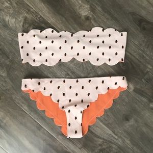 Marysia Swim Pink Orange Polka Dot Bikini